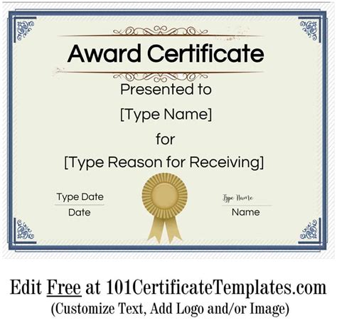 Create A Free Printable Certificate Printable Templates