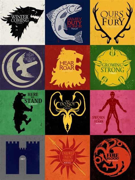 Main Sigils Relating To Game Of Thrones Game Of Thrones Sigils A
