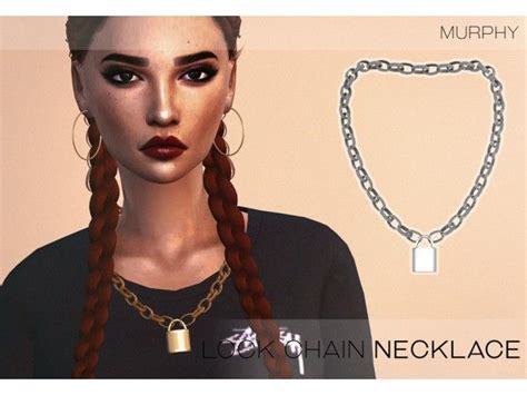 The Sims 4 Lock Chain Necklace By Murphy Sims4 Sims 4 Accessories