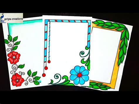 Simple Flower Border Designs For Projects Tutorial Pics