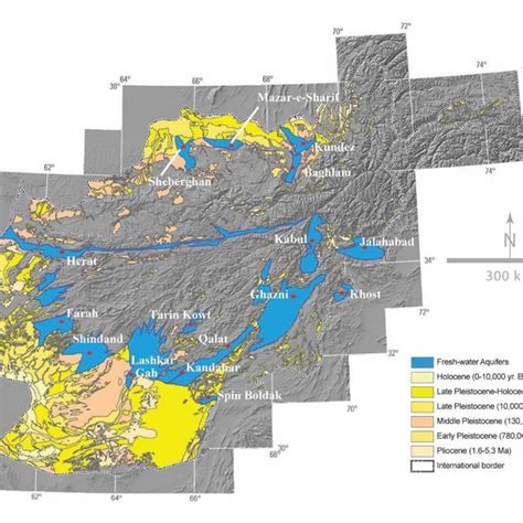 Fresh Water Aquifers Blue Plotted On A Us Geological Survey Map Of