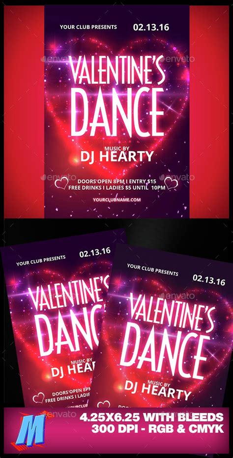 Valentines Dance Flyer Template Print Templates Graphicriver