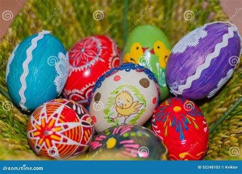 Easter Egg Hand Painted Beautiful Colorful Stock Image Image Of