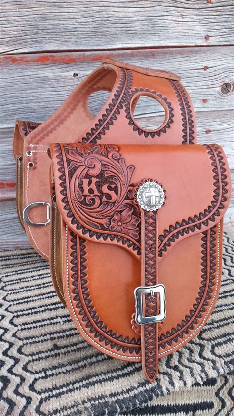 Custom Made To Order Western Leather Floral Tooled Saddlebags ~ Saddle