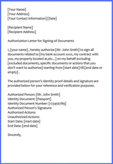 Let us look at how to write them properly. Sample of Authorization Letter for Signing Documents Template