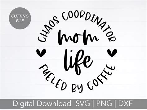 Chaos Coordinator Svg Mom Life Svg Fueled By Coffee Svg Etsy