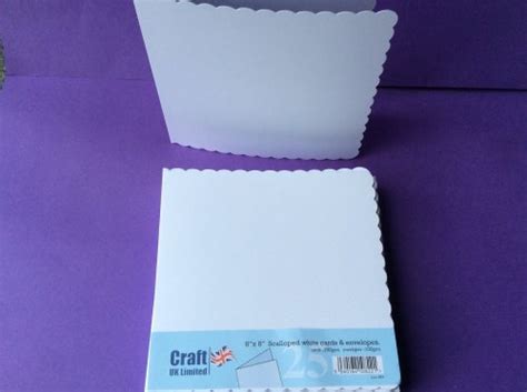 You'll need an internet or data connection to access your account. CARD & ENVELOPES 8x8" WHITE SCALLOPED PK OF 25.