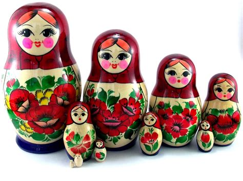 Nesting Dolls 10 Pcs Russian Matryoshka Doll Babushka Doll