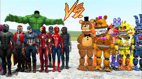 Animatronics Vs The Avengers Marvel Superheroes Fnaf Mods Redhatter