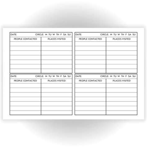 Contact Tracing Booklet© for coronavirus contact tracking