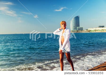 Beautiful Sexy Shemale Woman Posing At The Beach Stock Photo PIXTA