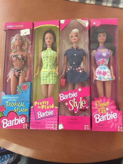 Lot Of 4 Vintage Barbie Dolls All New In Box With Normal Wear For