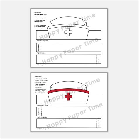 Nurse Hats Paper Crowns Printable Coloring Craft Made By Teachers