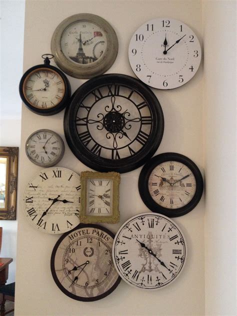 Clock Cluster In My Kitchen Clock Wall Decor Clock Decor Wall Clock