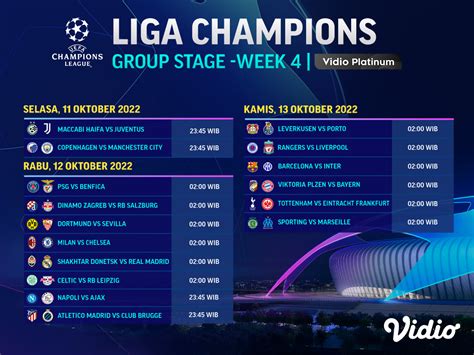 Jadwal Lengkap Liga Champions 202223 Matchday 4 Vidio