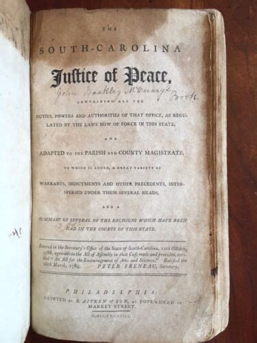 The South Carolina Justice Of Peace Containing All The Duties