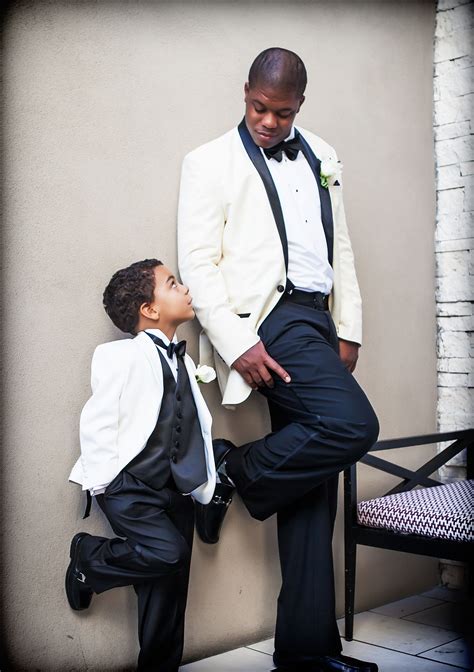 Father Son Wedding Day Ivory Tuxedo Black Lapel Vintage Wedding Our