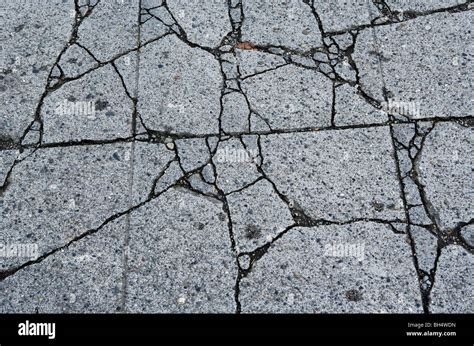 Cracks In Concrete Pavement Stock Photo Alamy
