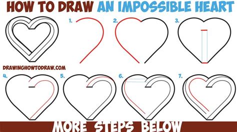 Easy drawing tips for beginners. How to Draw an Impossible Heart - Easy Step by Step ...