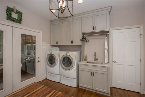 Chic Laundry Room And Office In Loveland Farmhouse Laundry Room