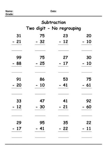Tsw subtract two digit numbers this pdf book include subtraction with regrouping lesson plans 2nd grade conduct. Subtraction Regrouping Worksheets - Worksheet School