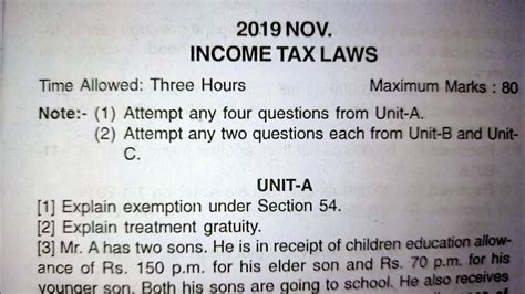 Pu Income Tax Previous Year Question Paper Online