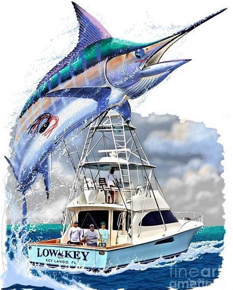 Marlin Azul Blue Marlin Boat Wall Art Boat Art Sea Life Art Ocean
