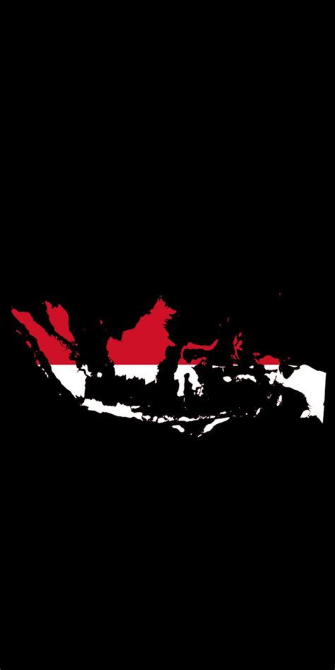 Peta Indonesia Merah Putih Background Hitam Ilustrasi Peta Merah