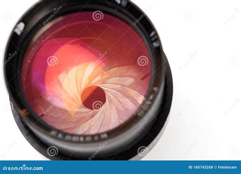 Vintage Camera Lens Isolated On White Background The Diaphragm Of A