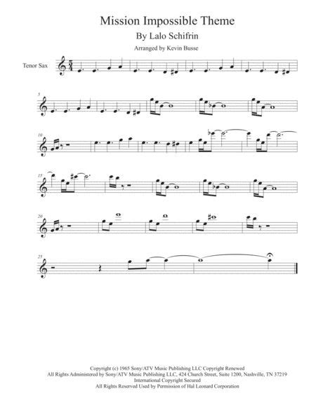Mission Impossible Theme From The Paramount Television Series Mission Impossible Digital Sheet