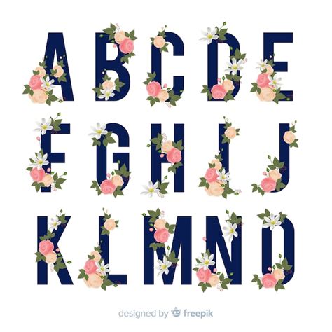 Floral Alphabet Vector Free Download