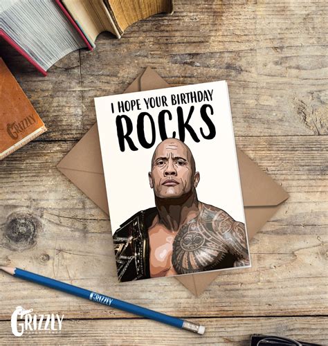 The Rock Inspired Birthday Card Dwayne Johnson Birthday Etsy