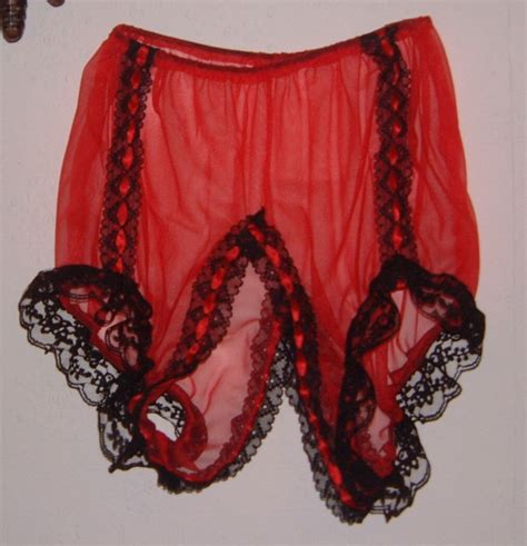 Crotchless Sheer Nylon Fetish Knickers Brief Panties Sissy Vintage