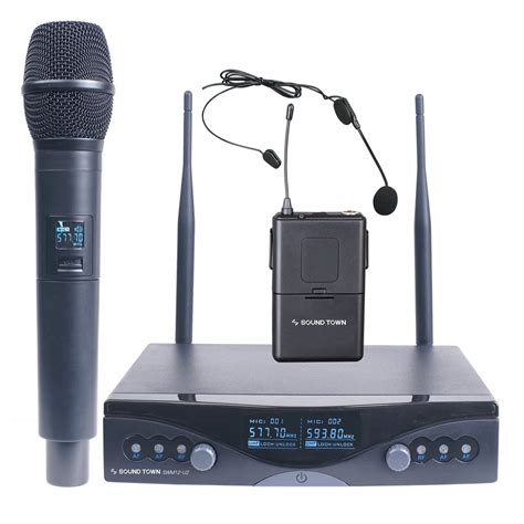 Sound Town Professional Dual Channel Uhf Wireless Microphone System