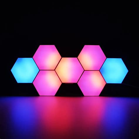 Rgb Hexagon Lights Sync With Music Smart Led Wall Lights Sound Sensiti