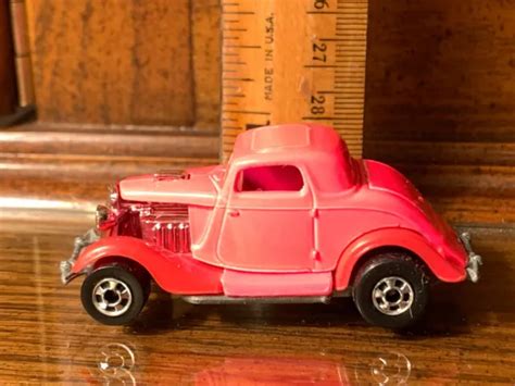 1979 MATTEL HOT Wheels Ford Coupe Hot Pink Red Made In Malaysia 7 99