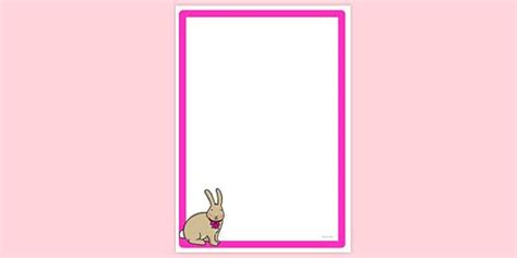 Free Simple Blank Bunny Page Border Page Borders Twinkl