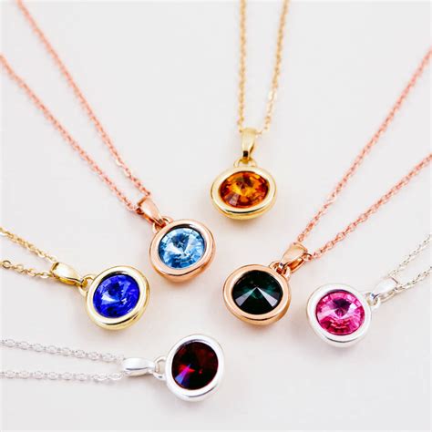 Gemstone Birthstone Necklace By Jands Jewellery