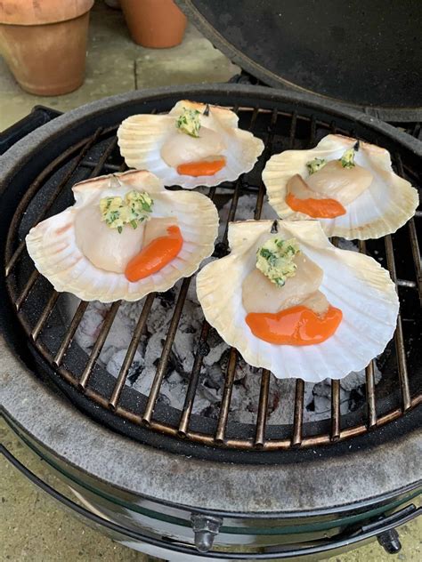 Grilled Half Shell Scallops Cooking Scallops In Their Shell