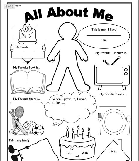 All About Me And You Worksheets 0b5