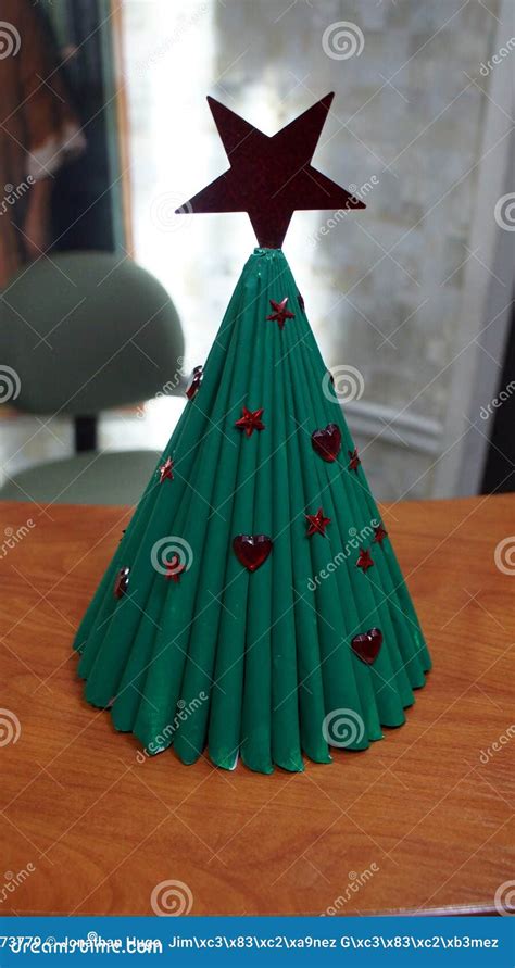 Hand Craft Christmas Tree Made Of Magazines Stock Image Image Of