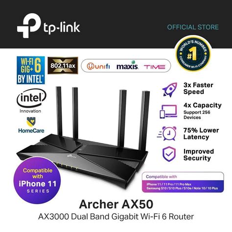 This is the latest version of wireless technology promise to make wifi much. TP-Link AX3000 Archer AX50 Dual Band Gigabit WiFi 6 ...