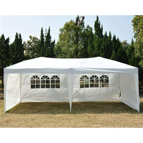 Ubesgoo Easy Pop Up Canopy Party Tent 10 X 20 Feet White With 4
