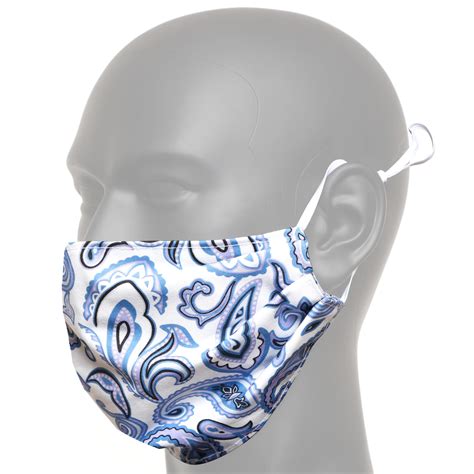 White And Blue Paisley Face Mask Coronavirus Covid 19 Face Mask