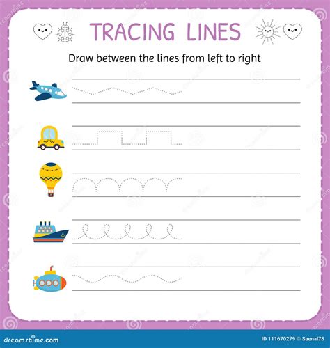 Preschool Trace Lines Worksheet