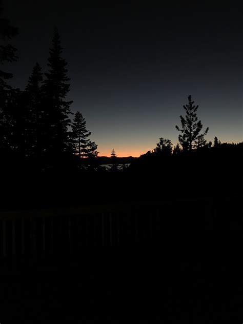 A Silhouette Of A Treeline Against A Twilight Sky Tahoe Sunset 4k