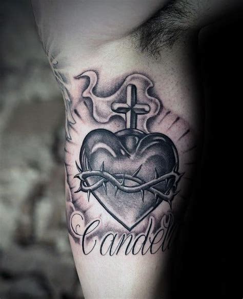 100 sacred heart tattoo designs for men religious ink ideas