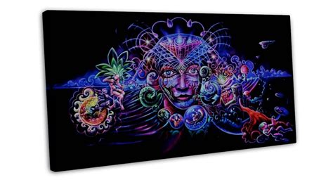 Psychedelic Trippy Art Wall Decor 16x12 Framed Canvas Print