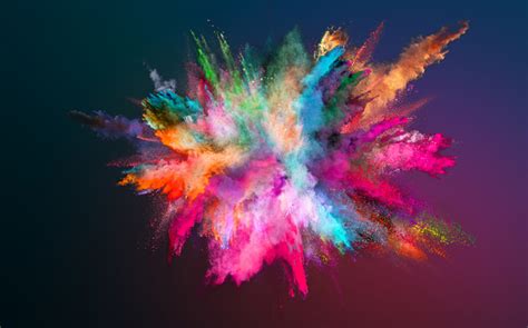 Colored Powder Explosion On Gradient Background Incus