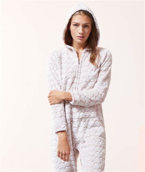 Combinaisons, veste et pantalon assorti, tailleur femme chic, ensemble assorti pour femme fashion et à la mode. Combinaison pilou pilou coeurs - - ROSE - ETAM